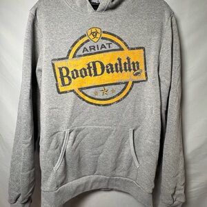 Ariat Gray Hoodie with Yellow BootDaddy Emblem